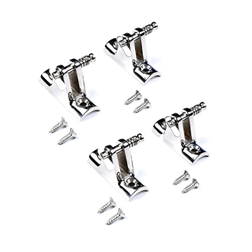 Bimini Top Deck Hinges Fitting Concave Base Hardware with Quick Pins 4 Packs