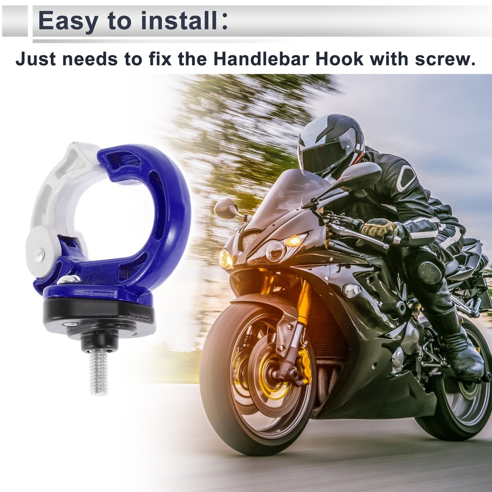 Alluper Alloy Motorcycle Hook for Mini Round Shape 1 Pc Blue White