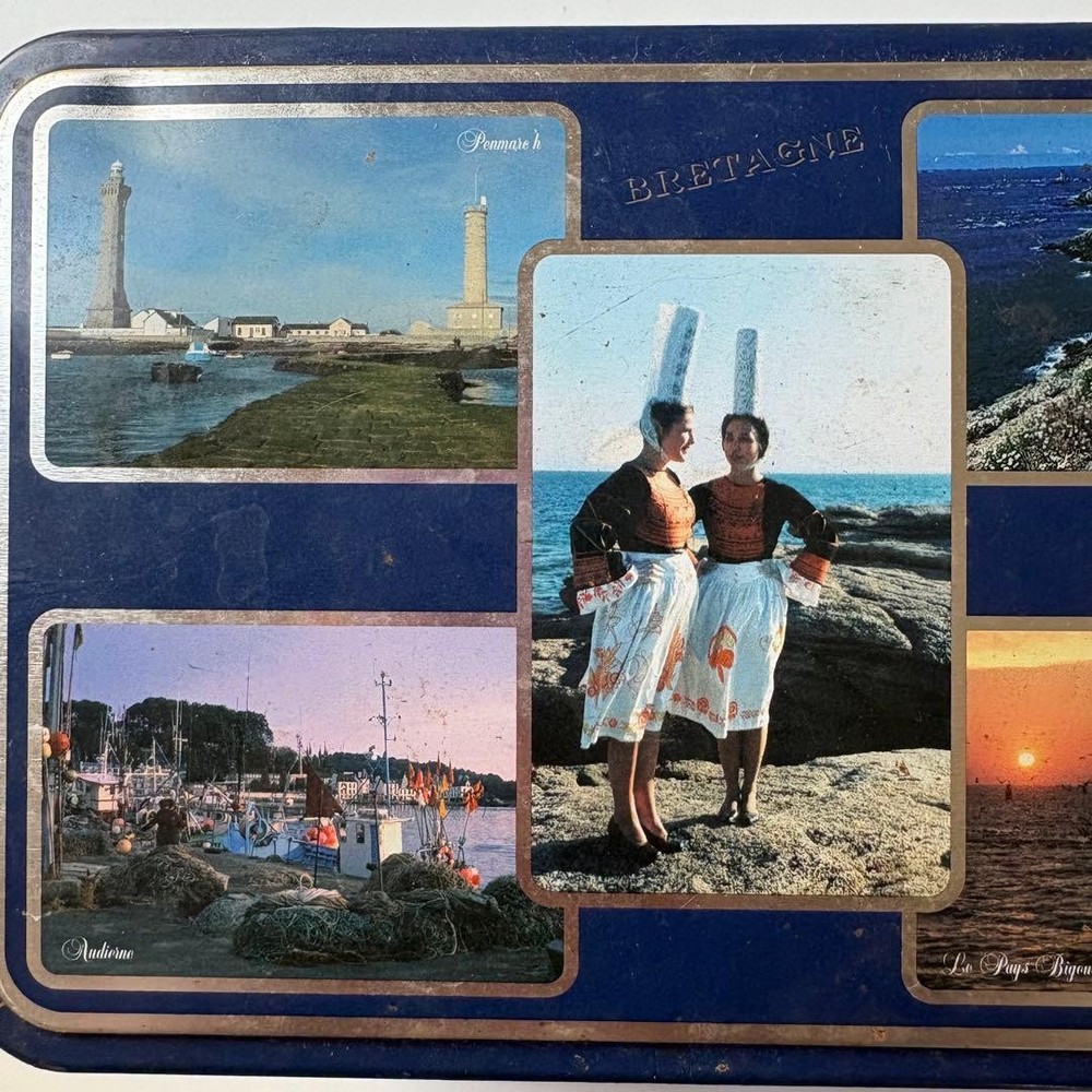 Vintage Tin Featuring A Bretagne Landscape