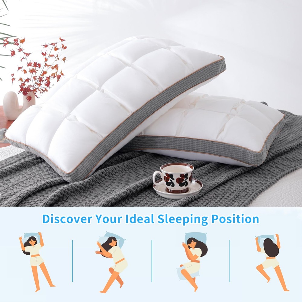 Soft Pillow Queen for Sleeping, Super Soft Support Down Alternative Pillow, 1...