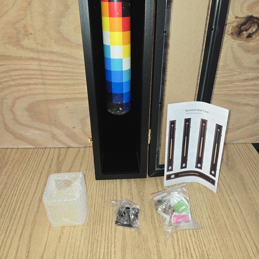 Custom Wall Baseball Bat Display Display Box Without Bat New Black Hardware Inc