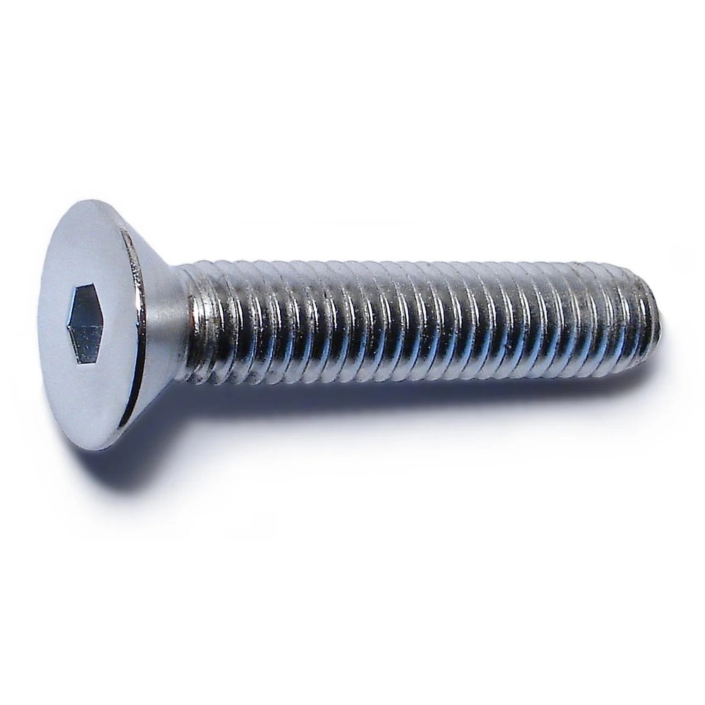 3/8"-16 x 2" Chrome Flat Head Socket Cap Screws (5 pcs.)