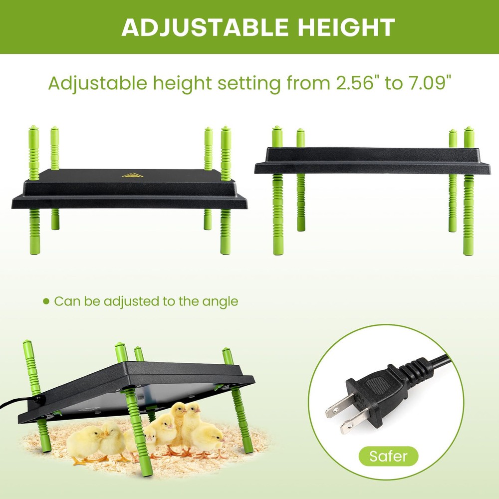 12"x16" Chick Brooder Heater Plate, Brooder Plate for Chicks with Adjustable ...