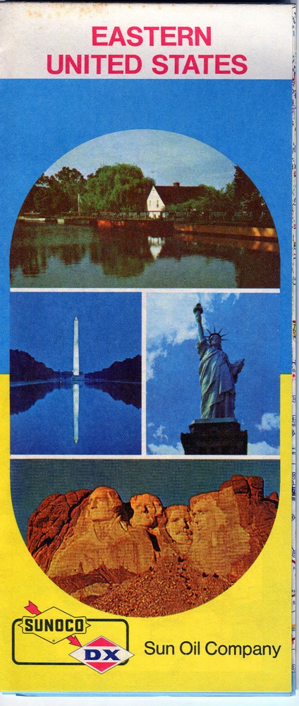 1973 Sunoco Eastern US Vintage Road Map