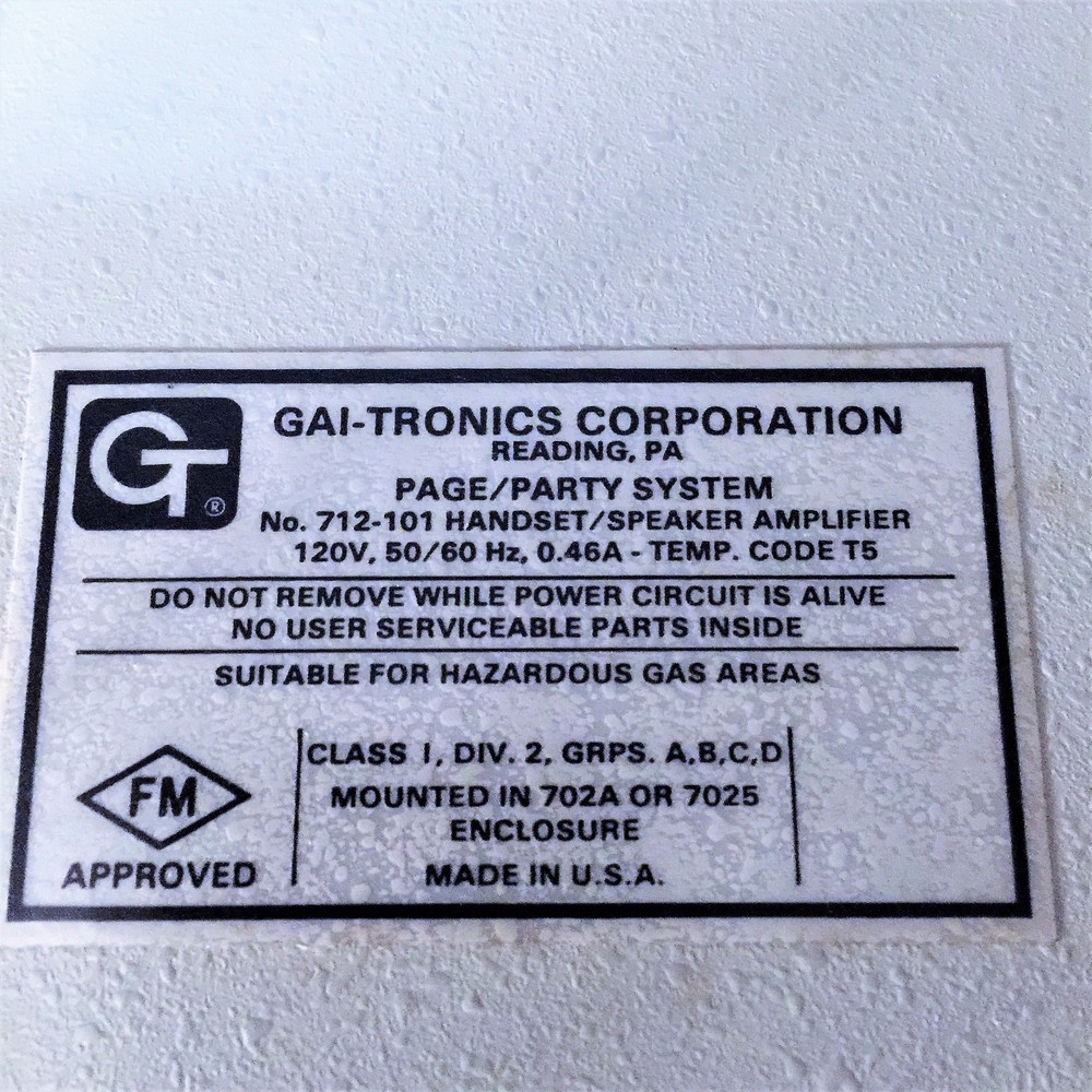 GAI-TRONICS 717-101 / 120VAC HANDSET / SPEAKER SYSTEM