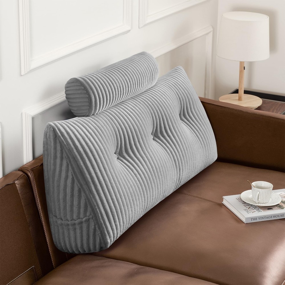 Z-hom Large Wedge Pillow Headboard, Twin Triangular Headboard Pillow, Reading...