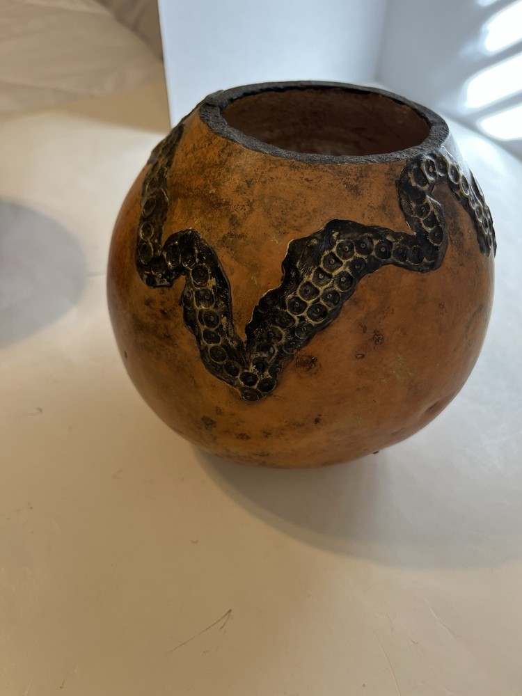 3 Hand Painted Decorative Planter Gourds