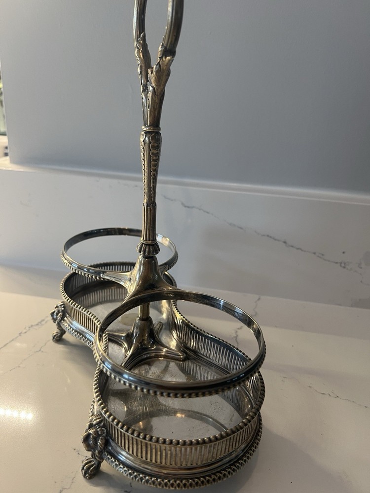 James Dixon Silver Plate Wine Bottle Caddy