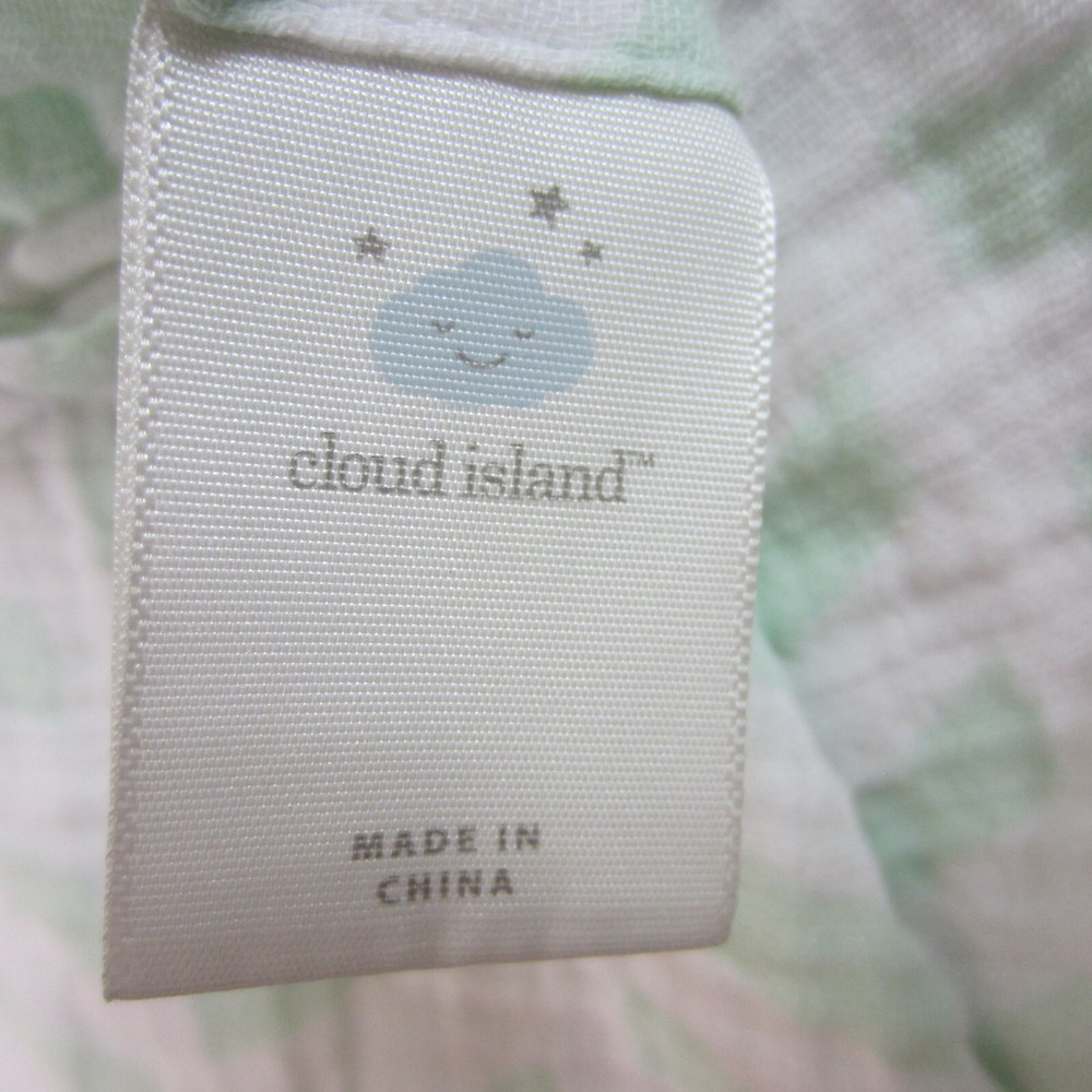 cloud island green dash Swaddle blanket