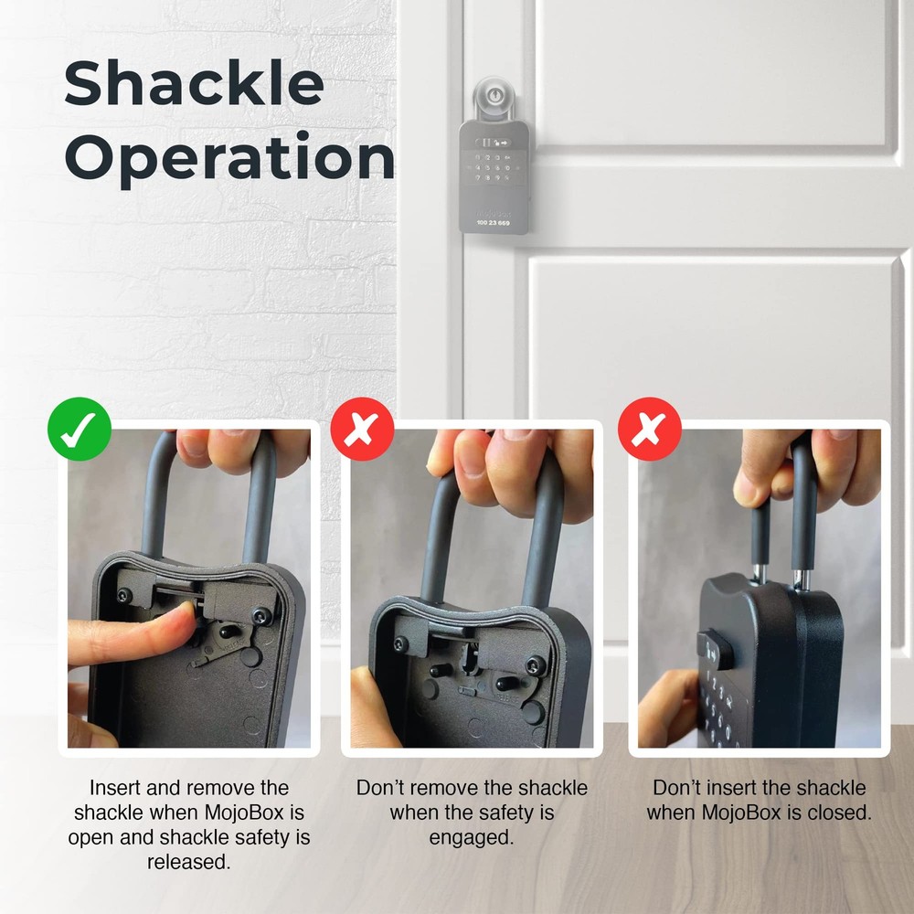 MojoBox, Digital Lockbox, Bluetooth Key iOS/Android App Black