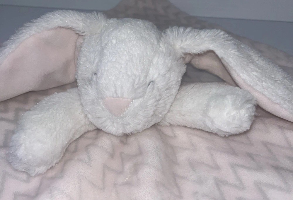 BLANKETS & BEYOND CHEVRON PRINT BUNNY LOVEY SECURITY BLANKET