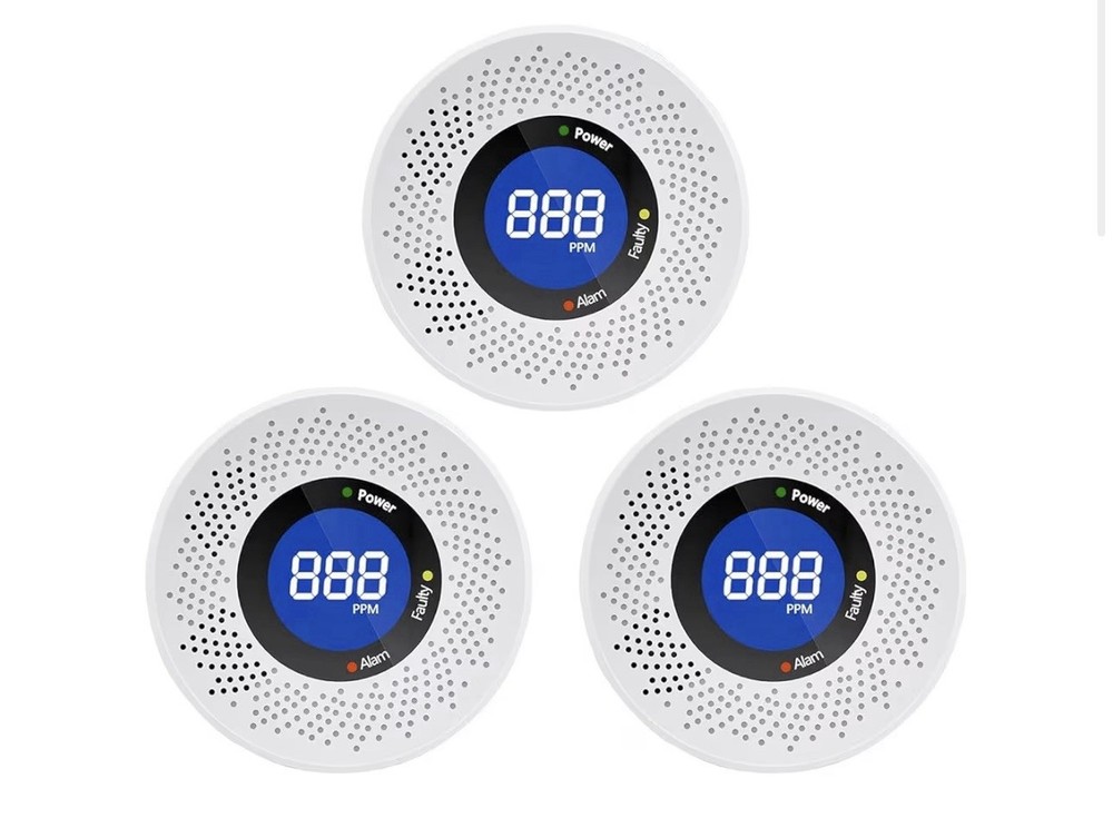 System Sensor Digital Display Carbon Monoxide Detector Battery Powered White