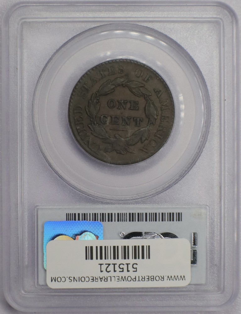 1826/5 1c Coronet Head Large Cent - PCGS AU 53