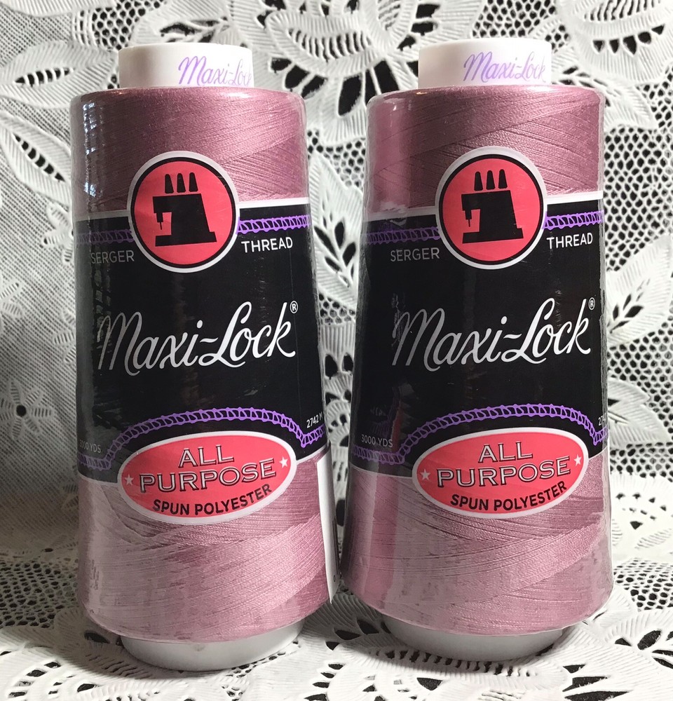 NEW 2 Rose maxilock 3000Yd spools 100% polyester overlock sewing thread TEX 27