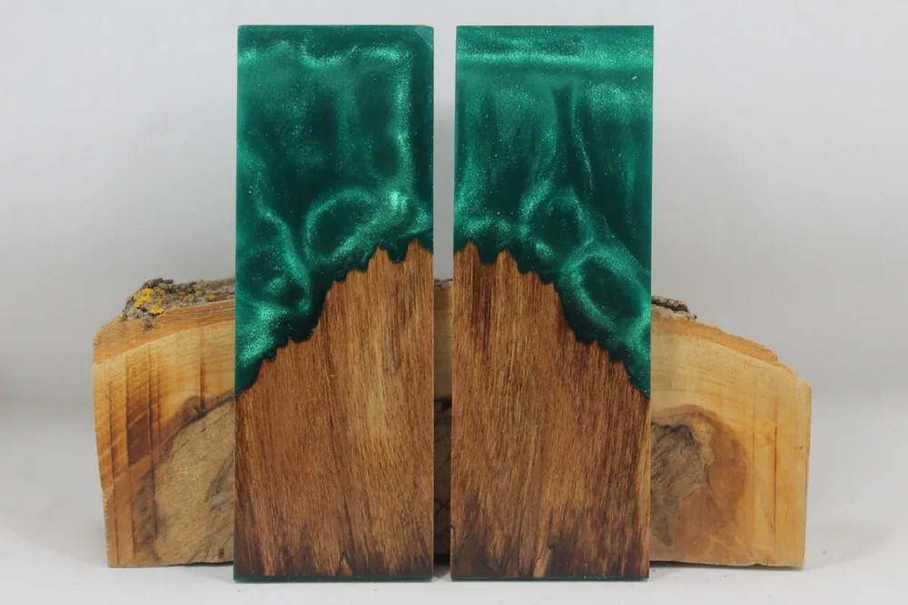 HYBRID STABILIZED MAPLE GREEN CUSTOM COMPOSITE KNIFE HANDLE MATERIAL (8179)
