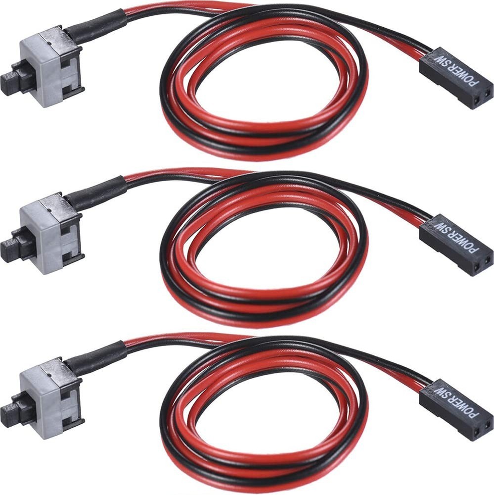3 Pack 2 Pin SW PC Desktop Power Cable On/Off Push Button ATX Computer Switch...