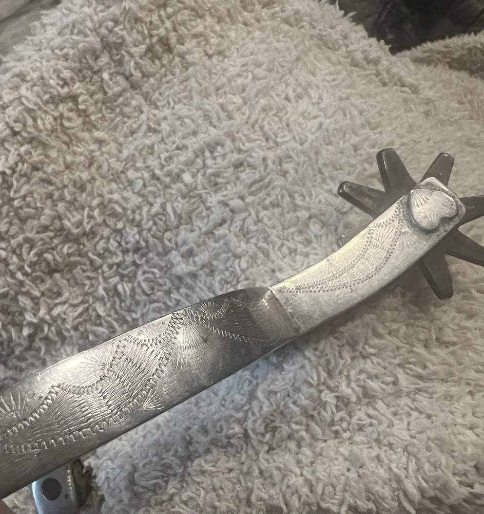 Antique Custom Western Boot Spurs Engraved