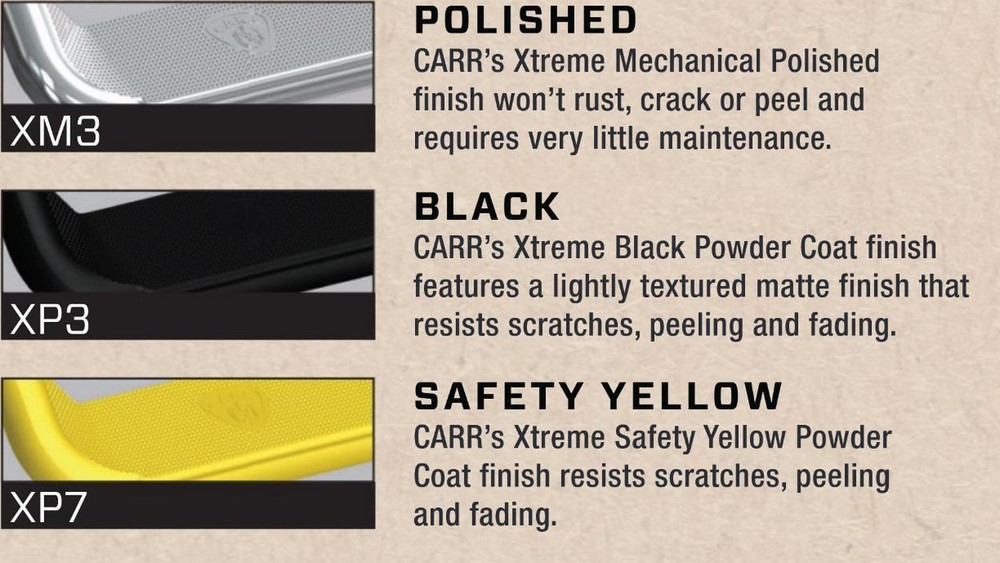 Carr HD Mega Step; Flat Mount; Non LED Step Surface; XP3 Black- Single | 194001