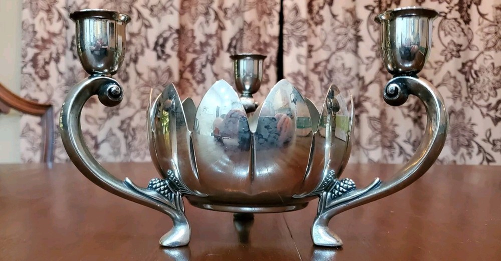 Vintage Silverplate Center Piece Candle Holder