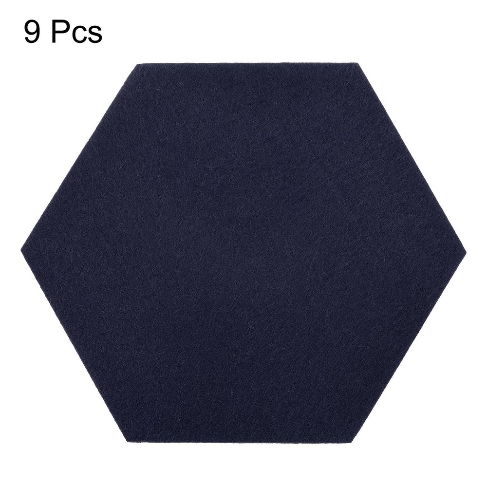 Felt coasters 9pcs hexagonal pads coasters, dark blue