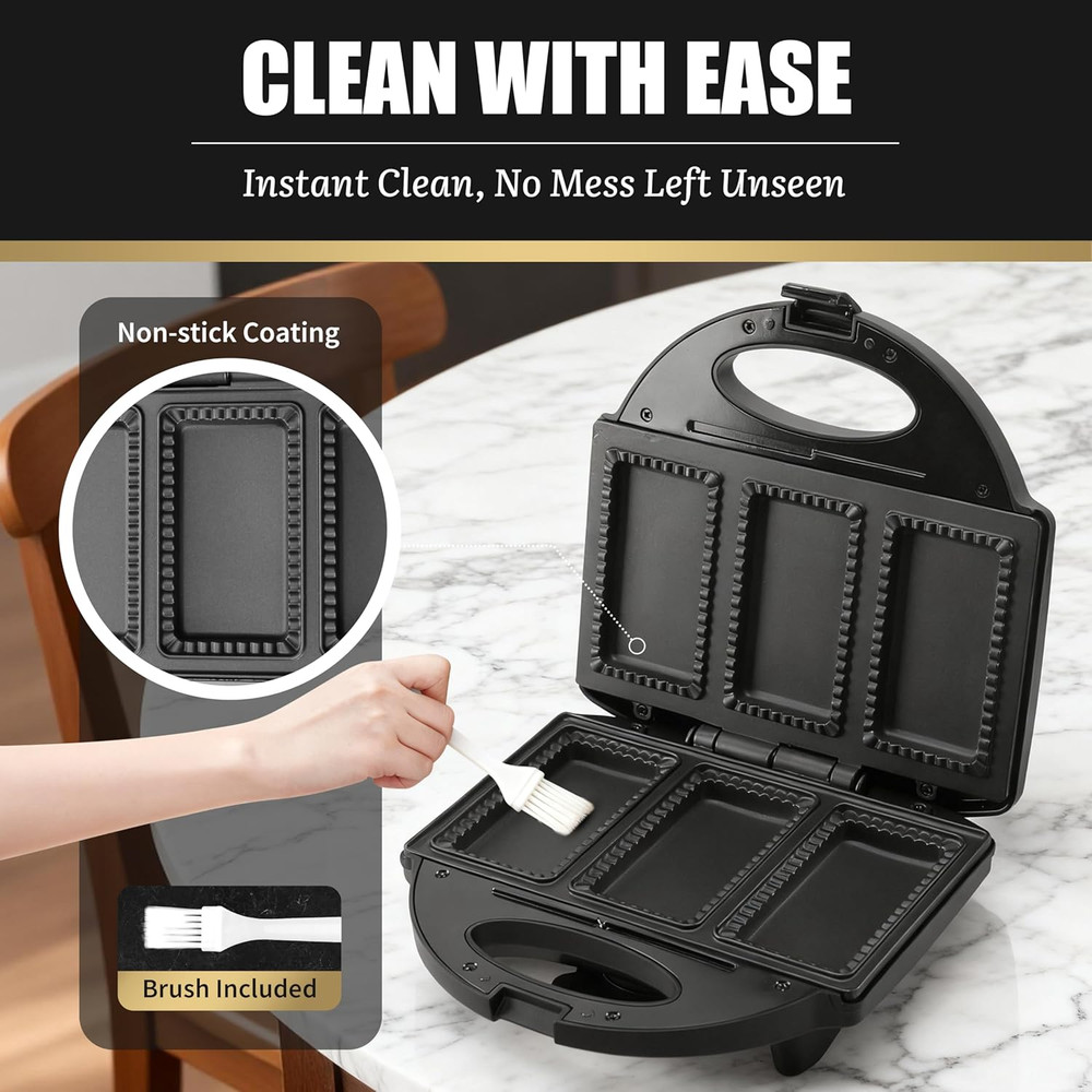 Electric Mini Pocket Pie Maker Machine with Crust Cutter, Pocket Pie Iron Press
