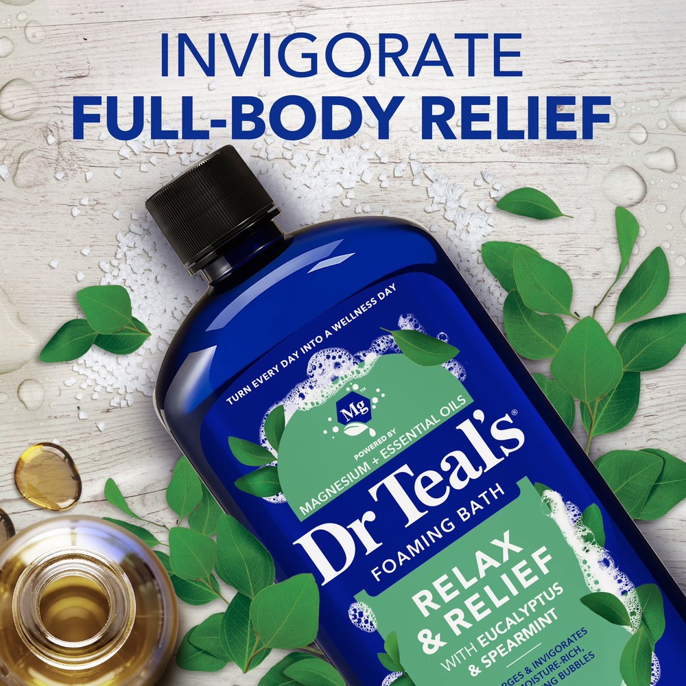 Dr Teal's Bubble Bath Epsom Salt Eucalyptus Spearmint Relax 34oz