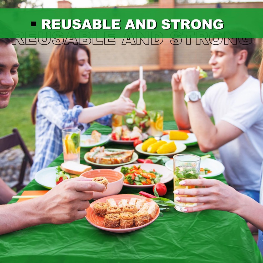 Boao 12Pcs Disposable Plastic Tablecloths Fitted Waterproof Rectangular for Part