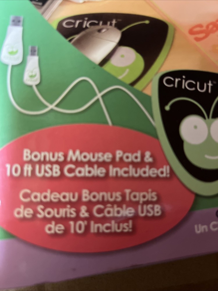 Provo Craft Cricket Design Studio Software Cd/10ft USBConnector Cable/mouse Pad