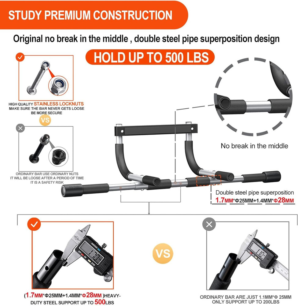 Pull up Bar for Doorway,Multiple Levels Width Adjustable Pull up Bar Accurately