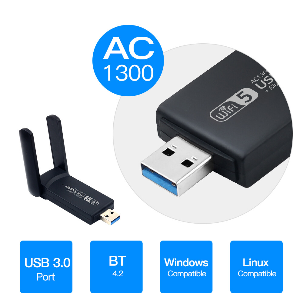USB WiFi Bluetooth Adapter 2.4G/5G Network Adapter for Desktop PC Bluetooth Card