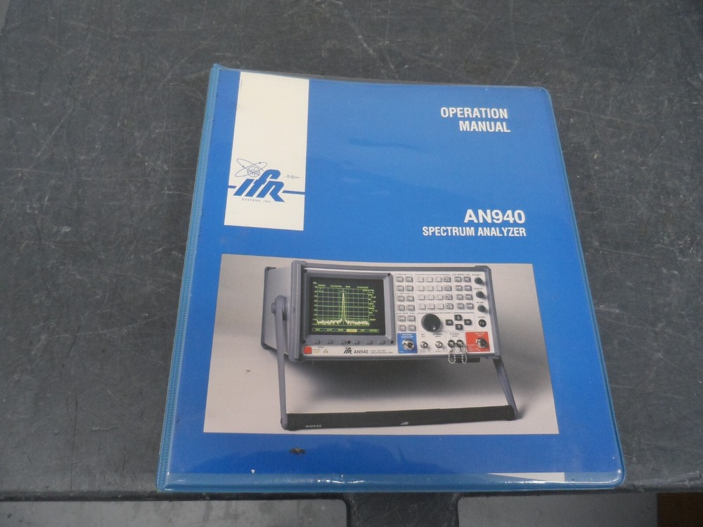 IFR AN940 SPECTRUM ANALYZER OPERATION MANUAL