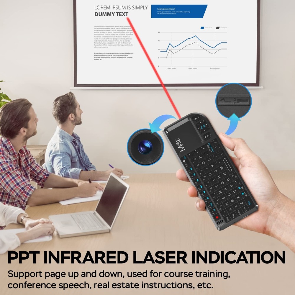 2.4G Wireless Touchpad Keyboard and Mouse Mini Remote Control with Laser Poin...