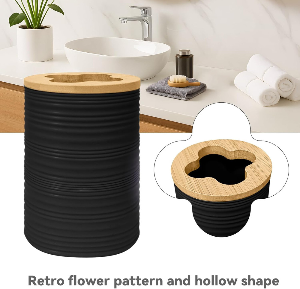 Bathroom Accessories Set 4 PCS, Bamboo Bathroom Accessory Set Includes Soap Dish