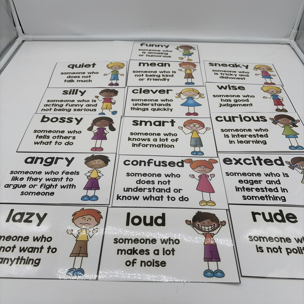 16 Descriptive Laminated Cards For Teachers/classrooms