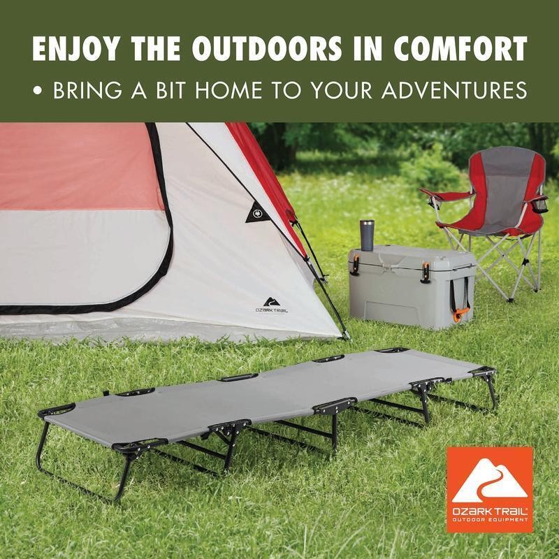 Camping Folding Cot Easy Setup Portable Low Profile Comfortable Sleep Tent Gear