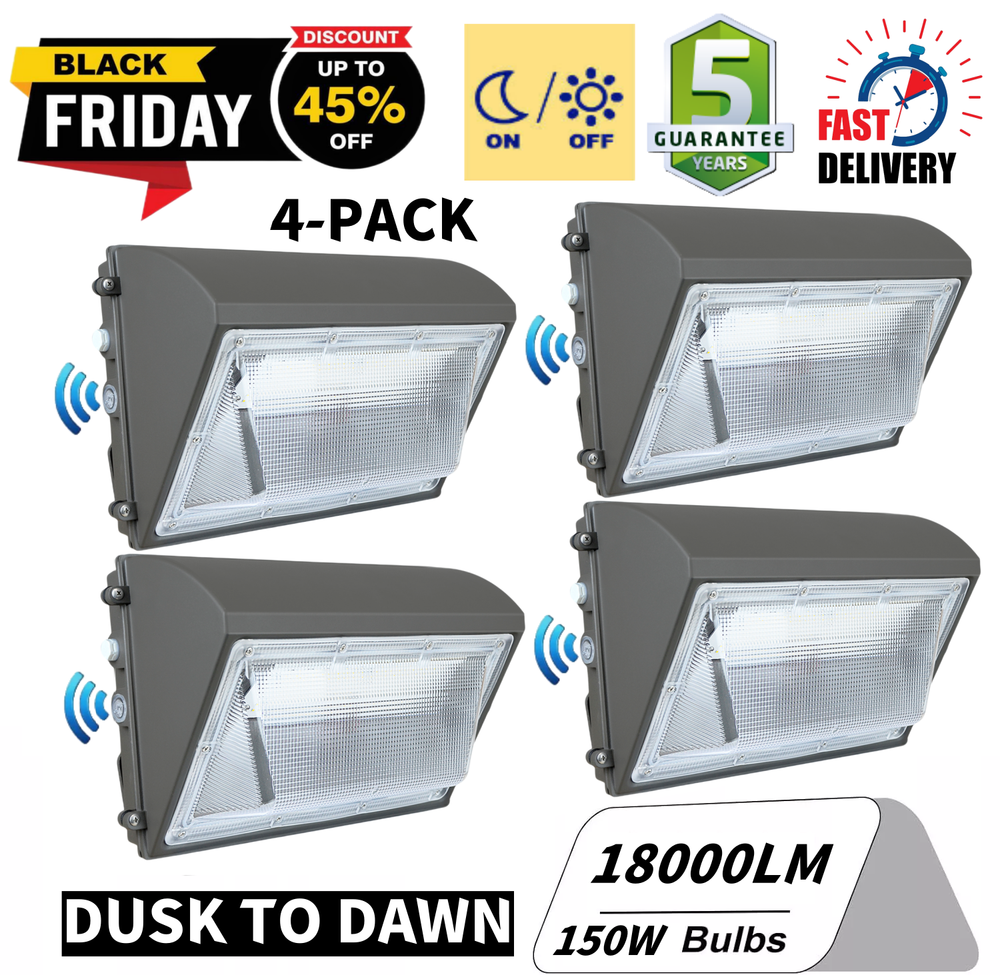 Wall Pack Lights Outdoor LED, LED Wall Pack Daylight 5000K Daylight White 4 Pack