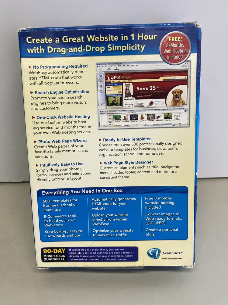 Avanquest WebEasy 8 Professional - Full Version for Windows. Sealed