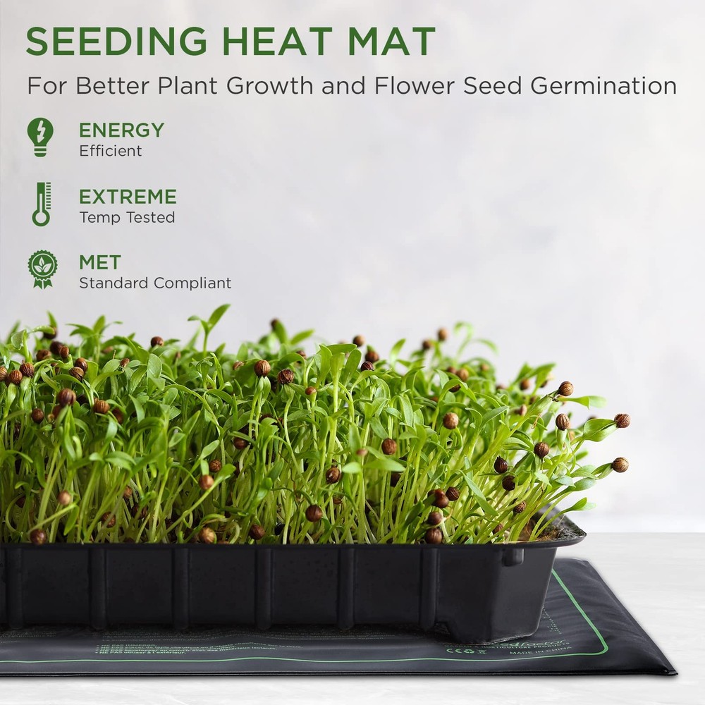 SEEDLING HEAT MAT Adjustable Temperature Waterproof 2 Pack SEEDFACTOR