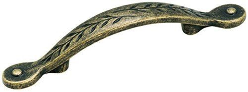 3" Leaf Pull Weathered Brass