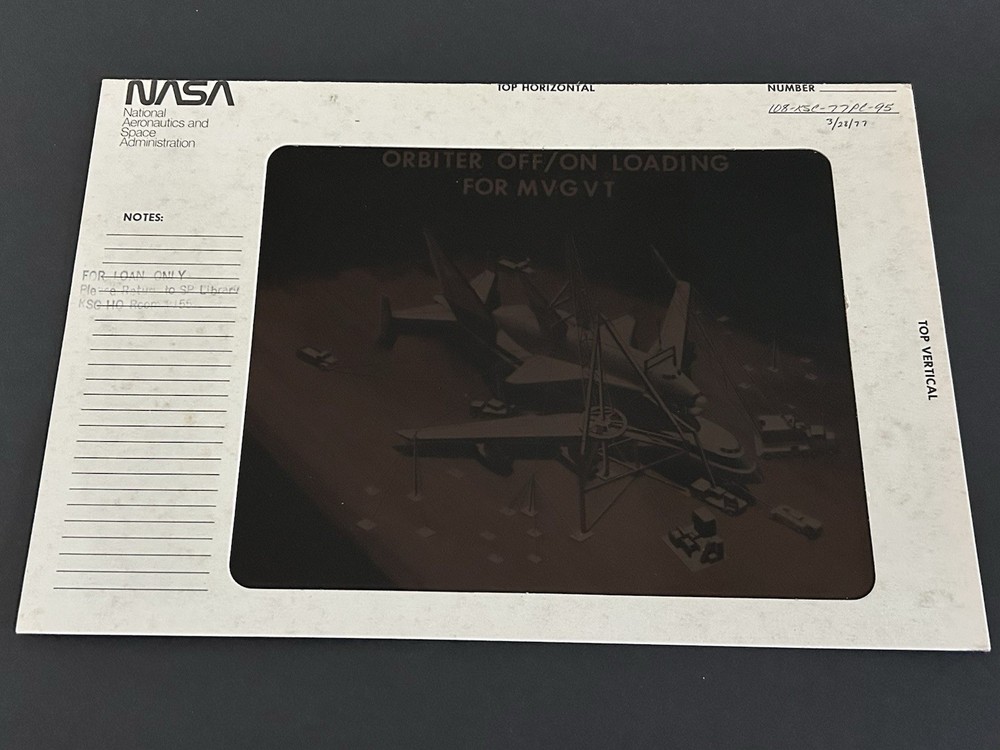 1977 NASA KSC Shuttle Artist Concept Loading Presentation Transparency-95