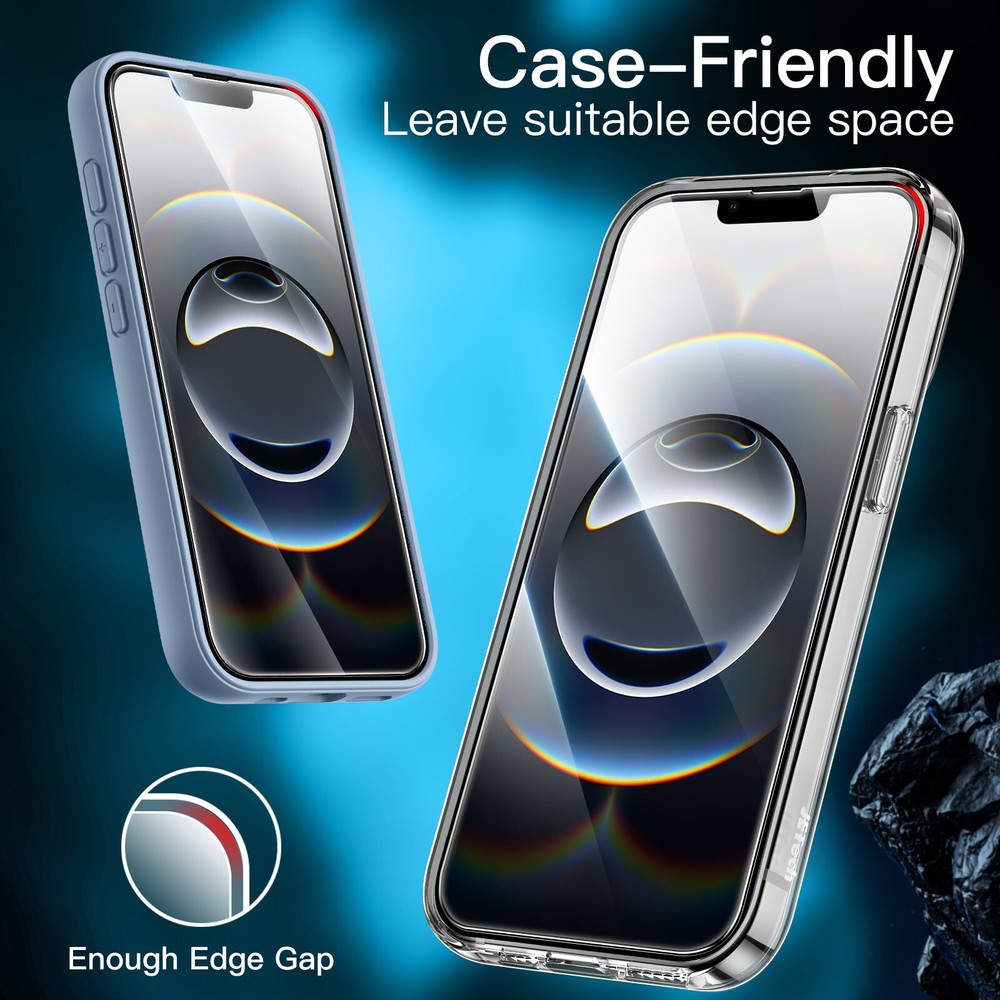 JETech Full Coverage Screen Protector for iPhone 16e 6.1-Inch 2025, 3-Pack