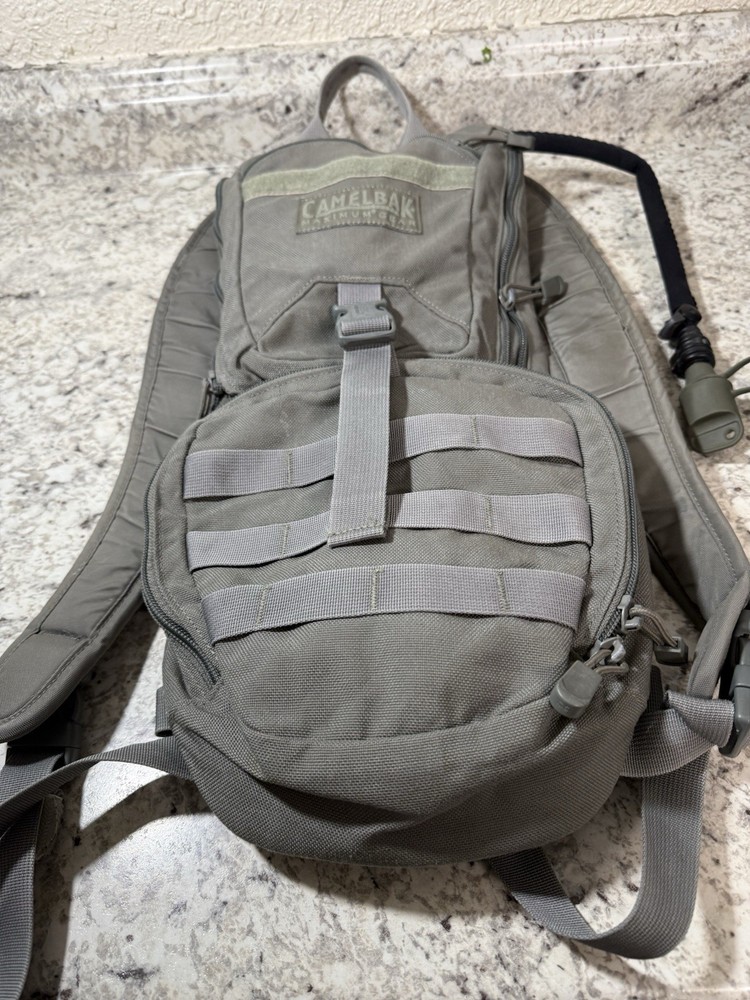 CamelBak Tactical Hydration Pack Gray Hydration System MOLLE Webbing