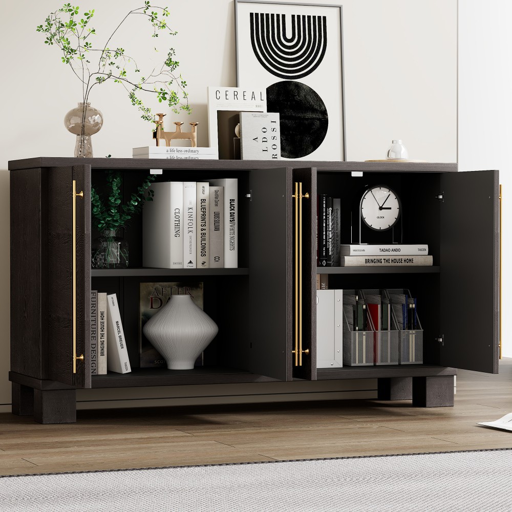 Sideboard Buffet Cabinet with Storage, Wood Sideboard with Adjustable