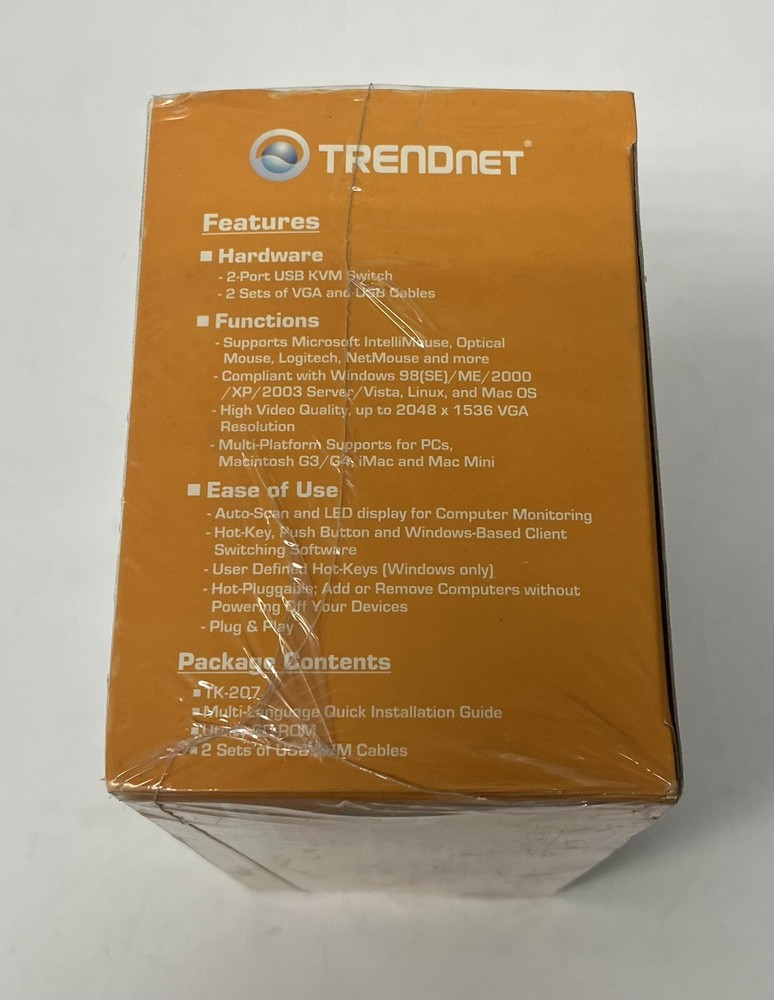 TRENDnet 2-Port USB KVM Switch Kit TK-207K