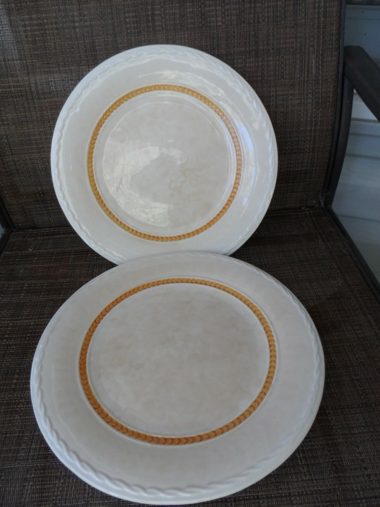 2 Fitz & Floyd Carissa Paisley 11" Dinner Plate Replacement EUC multiples