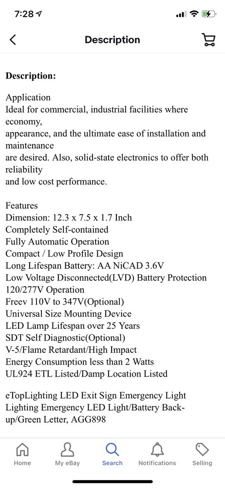 eTopLighting LED Exit Sign Green Lettering Double Faced Contractor 6 Pack