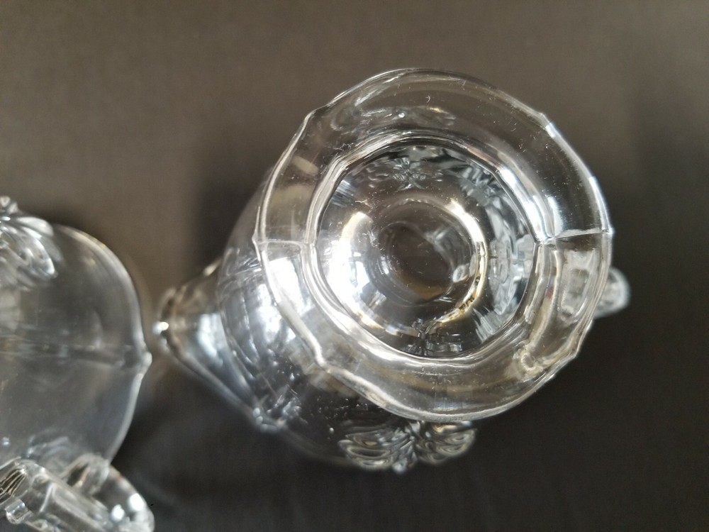 Fostoria Baroque Clear Creamer & Sugar