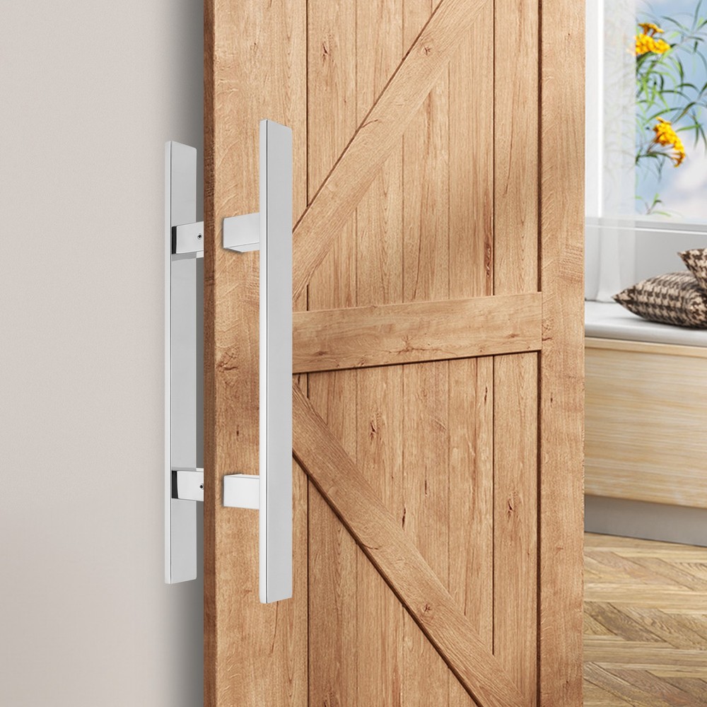 Stainless Steel Double Sided Push Pull Door Handle, H-shaped Door Pull Handle