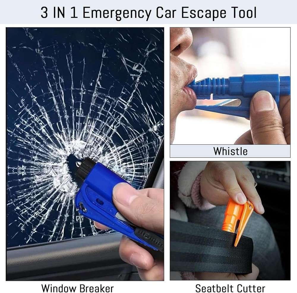 8-Piece Car Window Breaker Keychain Set