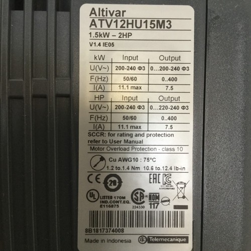 ATV12HU15M3 Cutter Electric-